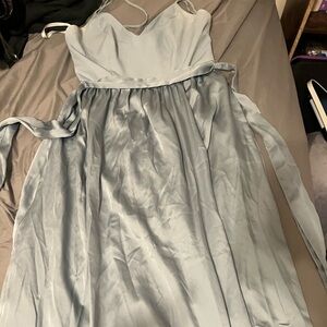 DB Studios Light Blue Satin Dress